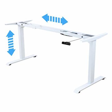 ALBATROS Schreibtisch-Gestell Lift S5W, Weiss, 2X Motoren, elektrisch höhenverstellbar mit Memory-Funktion, Kollisionsschutz und Soft-Start/Stop - 2