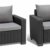 Allibert by Keter Gartenlounge Sessel California, Graphit/Panama cool Grey, 2er Set, inkl. Sotz- und Rückenkissen, runde Rattanoptik & Gartenlounge Sofa California 2-Sitzer, Graphit/Panama cool Grey - 2