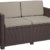 "Allibert by Keter" Gartenlounge Sofa Victoria, braun/taupe, 2-Sitzer, inkl. Sitz- und Rückenkissen, Kunststoff, flache Rattanoptik - 1