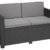 "Allibert by Keter" Gartenlounge Sofa Victoria, graphit/cool grey, 2-Sitzer, inkl. Sitz- und Rückenkissen, Kunststoff, flache Rattanoptik - 1