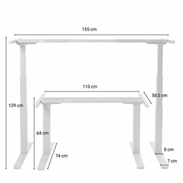 boho office® Basic Line - elektrisch stufenlos höhenverstellbarer Schreibtisch in Schwarz mit Memory-Funktion sowie einstellbaren Kollisionsschutz und Soft-Start/Stop - 3