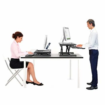 bonVIVO Höhenverstellbarer Schreibtisch-Aufsatz 95 x 40 - Sit-Stand-Erhöhung Macht Jede Workstation zum Standing Desk - Belastbar bis 15 kg - Schwarz - 2