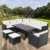 Casaria Poly Rattan Sitzgruppe Porto WPC Esstisch Auflagen Kissen Wetterfest Outdoor Sitzgarnitur Ecklounge Gartenmöbel - 2