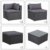 Casaria Polyrattan Lounge Set XXL mit Auflagen Kissen Tisch Glasplatte Kombinierbar Gartenmöbel Ecklounge Schwarz Grau - 6