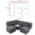 Casaria Polyrattan Lounge Set XXL mit Auflagen Kissen Tisch Glasplatte Kombinierbar Gartenmöbel Ecklounge Schwarz Grau - 7