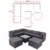 Casaria Polyrattan Lounge Set XXL mit Auflagen Kissen Tisch Glasplatte Kombinierbar Gartenmöbel Ecklounge Schwarz Grau - 8