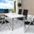 Casaria Sitzgruppe Bern 6+1 Aluminium 7-Fach verstellbare Hochlehner Stühle Milchglas Tisch Silber Gartenmöbel Set - 2