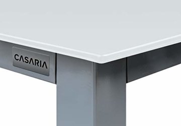 Casaria Sitzgruppe Bern 6+1 Aluminium 7-Fach verstellbare Hochlehner Stühle Milchglas Tisch Silber Gartenmöbel Set - 5