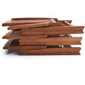 Casaria Sitzgruppe Vanamo 6+1 FSC®-zertifiziertes Eukalyptusholz klappbar 7-TLG Tisch Sitzgarnitur Holz Gartenmöbel Garten Set - 9