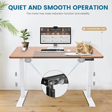 DCHOUSE höhenverstellbarer Schreibtisch elektrisch - Bequem und Schmerzfrei von Zuhause Arbeiten - Gaming Tisch (Weißes Gestell + 120x60 Weiß Ahorn Tischplatte) - 6