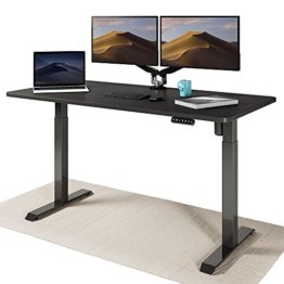 Desktronic Höhenverstellbarer Schreibtisch Elektrisch - Bequem und Schmerzfrei von Zuhause Arbeiten – Schreibtisch Höhenverstellbar Elektrisch (Schwarzes Gestell + 160x80 Schwarze Tischplatte) - 1