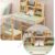 DSHUJC Massivholz Höhenverstellbare Kinder Schreibtisch und Stuhl Set Student Schreibtisch mit ausziehbarer Schublade Aufbewahrung, Federmäppchen, Bücherständer | Kids - 5