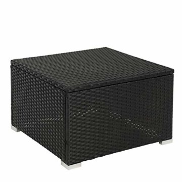 ESTEXO Rattan Lounge Sitzgruppe Polyrattan Gartenmöbel Set Couch 3-Sitzer Rattanmöbel Sofa Set Essgruppe Gartenset Balkon-Set (Schwarz) - 6