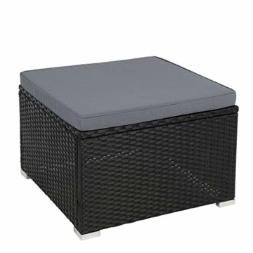 ESTEXO Rattan Lounge Sitzgruppe Polyrattan Gartenmöbel Set Couch 3-Sitzer Rattanmöbel Sofa Set Essgruppe Gartenset Balkon-Set (Schwarz) - 7