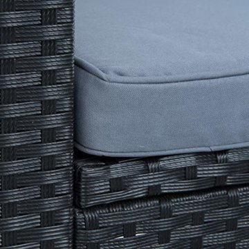 ESTEXO Rattan Lounge Sitzgruppe Polyrattan Gartenmöbel Set Couch 3-Sitzer Rattanmöbel Sofa Set Essgruppe Gartenset Balkon-Set (Schwarz) - 9