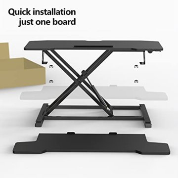 Fenge Stehpult Höhenverstellbarer Schreibtischaufsatz mit Tastaturablage 36'' Schwarz Stehpult aufsatz Schreibtisch - 6