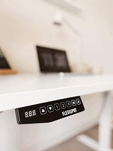 Flexispot Höhenverstellbarer Schreibtisch, Stahl, weißes Gestell, E6W-EU - 6