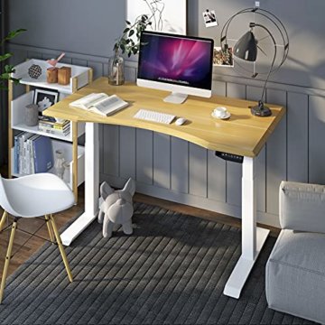Flexispot Höhenverstellbarer Schreibtisch, Stahl, weißes Gestell, E6W-EU - 7