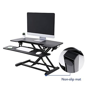 Flexispot Sitz Steh Schreibtisch Stehpult Höhenverstellbarer Schreibtisch Schreibtischaufsatz Computertisch (Breite: 72 cm) - 9