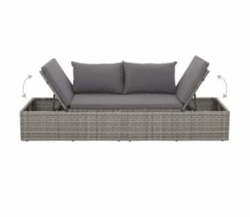 Gartenbett, Garten Multifunktions-Sofa, Gartensofa, Gartenliege, Dick gepolstert, 76,8 Zoll x 23,6 Zoll x 23,6 Zoll, Poly Rattan - 4