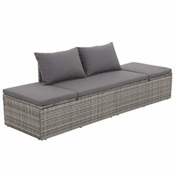 Gartenbett, Garten Multifunktions-Sofa, Gartensofa, Gartenliege, Dick gepolstert, 76,8 Zoll x 23,6 Zoll x 23,6 Zoll, Poly Rattan - 1