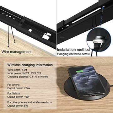 HAIAOJIA Höhenverstellbarer Schreibtisch Elektrisch Load 125 kg Höhenverstellbar Tischgestell 2 Motoren 2-Bühne Standing Desk Sitz-steh-Schreibtisch mit 4 Memory Funktion (Schwarz) - 5