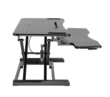 HALTERUNGSPROFI Steh-Sitz Schreibtisch Sit-Stand Workstation Höhenverstellbarer Aufsatz für den Schreibtisch, zum Arbeiten im Sitzen oder Stehen mit Gasdruckfeder GTS-012 (95cm) - 7