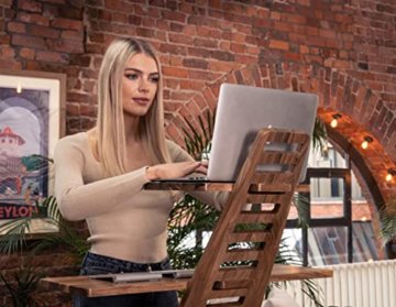 Harmoni Stehpult aus Holz - Laptop Schreibtischaufsatz höhenverstellbar Computertisch – Ständer für Tisch Erhöhung Büro Home Office - 3