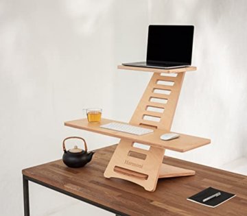 Harmoni Stehpult aus Holz - Laptop Schreibtischaufsatz höhenverstellbar Computertisch – Ständer für Tisch Erhöhung Büro Home Office - 1