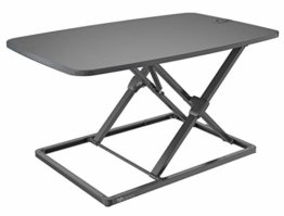 hjh OFFICE 802100 Sitz-Steh Schreibtischaufsatz VM-SA Alu 79,5 x 50 cm Aufsatz für Schreibtische, höhenverstellbar mit Gasfeder - 1