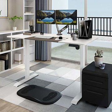 Homall Höhenverstellbarer Schreibtisch Elektrisch 140 cm Stufenlos Höhenverstellbarer Tisch mit 4-Fach-Tischplatte Ergonomischer Computertisch mit Memory Funktion (Weiß, 140cm) - 2