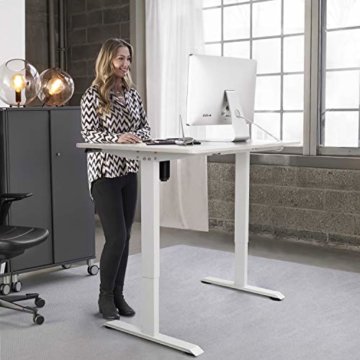 Homall Höhenverstellbarer Schreibtisch Elektrisch 140 cm Stufenlos Höhenverstellbarer Tisch mit 4-Fach-Tischplatte Ergonomischer Computertisch mit Memory Funktion (Weiß, 140cm) - 6