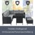 Juskys Polyrattan Lounge Manacor schwarz – Gartenlounge mit Sofa, Tisch, 2 Hocker & Kissen – Gartenmöbel Set bis 7 Personen – Sitzbezüge in Grau - 5