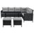 Juskys Polyrattan Lounge Manacor schwarz – Gartenlounge mit Sofa, Tisch, 2 Hocker & Kissen – Gartenmöbel Set bis 7 Personen – Sitzbezüge in Grau - 1