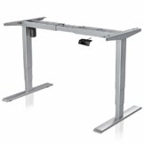 MAIDESITE Höhenverstellbarer Schreibtisch Rahmen Tischgestell höhenverstellbar mit Kollisionschutz Schreibtisch höhenverstellbar elektrisch mit 3-Bühne Hebe Beine(Grau - 1