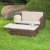 Melko Lounge Sofa-Garnitur Gartenset, Poly Rattan, mit klappbarer Fußbank, Schwarz, inklusive Kissen, mehrteilig, Braun - 2