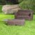 Melko Lounge Sofa-Garnitur Gartenset, Poly Rattan, mit klappbarer Fußbank, Schwarz, inklusive Kissen, mehrteilig, Braun - 3