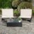Melko vielseitiges Gartenmöbel-Set – Sonnenliege, Sitzbank oder Zwei Stühle mit Rückenlehne, mit Tisch aus Polyrattan, Gartenliege robust und wetterfest, Schwarz - 2