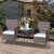 Outsunny 3-TLG. Gartensitzgruppe mit Beistelltisch, Rattan Gartenset, Polyrattan, Braun, 60 x 58,5 x 89,5 cm - 2