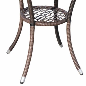 Outsunny 3-TLG. Gartensitzgruppe mit Beistelltisch, Rattan Gartenset, Polyrattan, Braun, 60 x 58,5 x 89,5 cm - 9