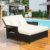 Outsunny Polyrattan Lounge-Sofa Gartensofa Gartenliege 2-Sitzer mit Kissen Hocker Braun - 3