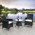Ribelli 3-teiliges Gartenmöbel Set, Lounge Set, cremefarbenen Kissen - aus PE-Rattan - Tisch Plus Zwei Stühle - praktisch zu verstauen, Farbe:schwarz/Cream - 2