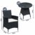Ribelli 3-teiliges Gartenmöbel Set, Lounge Set, cremefarbenen Kissen - aus PE-Rattan - Tisch Plus Zwei Stühle - praktisch zu verstauen, Farbe:schwarz/Cream - 7