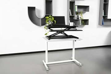 Ribelli Höhenverstellbarer Schreibtischaufsatz - passend für Zwei Bildschirme, Tastaturablage - Gasdruckfedern - Schreibtisch höhenverstellbar 11 bis 52 cm - 2