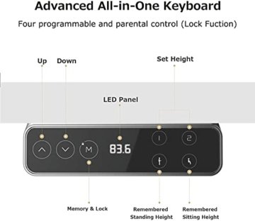 SANODESK Basic Line - elektrisch stufenlos höhenverstellbarer Schreibtisch mit Kollisionschutz, Kindersicherung, Memory-Steuerung und Softstart/Stop Funktion - 4