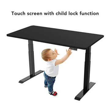 SANODESK Basic Line - elektrisch stufenlos höhenverstellbarer Schreibtisch mit Kollisionschutz, Kindersicherung, Memory-Steuerung und Softstart/Stop Funktion - 6