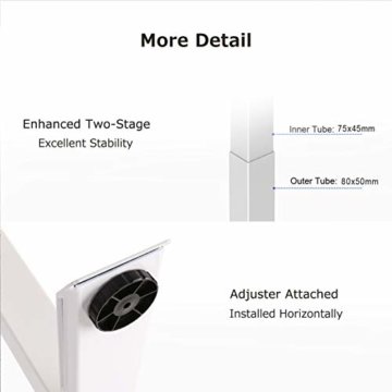 SANODESK EZ1- elektrisch stufenlos höhenverstellbarer Schreibtisch mit Kollisionschutz, Memory-Steuerung und Softstart/Stop Funktion (Schwarz) - 6