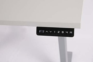 Schreibtisch stufenlos elektrisch höhenverstellbar BxTxH: 180x80x(64,5-129,5) cm lichtgrau, mit Memory-Funktion inkl. Tischplatte Stärke 2,5 cm (Stischgestell, Steh-Sitz Tisch) Szagato - 2