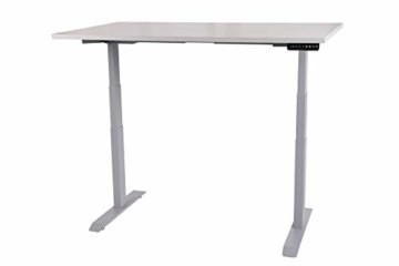 Schreibtisch stufenlos elektrisch höhenverstellbar BxTxH: 180x80x(64,5-129,5) cm lichtgrau, mit Memory-Funktion inkl. Tischplatte Stärke 2,5 cm (Stischgestell, Steh-Sitz Tisch) Szagato - 3