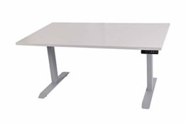 Schreibtisch stufenlos elektrisch höhenverstellbar BxTxH: 180x80x(64,5-129,5) cm lichtgrau, mit Memory-Funktion inkl. Tischplatte Stärke 2,5 cm (Stischgestell, Steh-Sitz Tisch) Szagato - 1